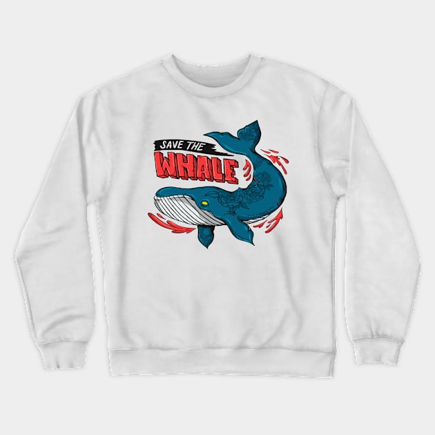 SAVE THE WHALE Crewneck Sweatshirt by THEIDEASTUDIO